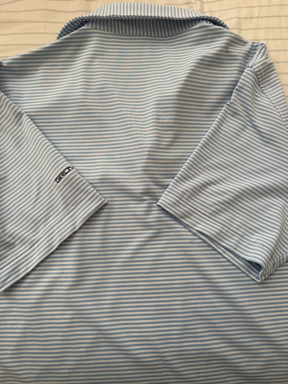 Grove XXIII Peter Millar Summer Comfort Blue Striped Golf Shirt - Picture 3 of 3